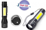 5.90€ επαναφορτιζόμενο mini φακό COB LED με ζουμ με παραλαβή από το Magic Hole στην Αθήνα ή 8.90€ πανελλαδική αποστολή στο χώρο σας. Πολύ ελαφρύς και πολύ μικρός για να τον έχετε πάντα μαζί σας.