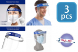 4.5€ Προστατευτική ασπίδα προσώπου–Face shield με ευρεία προστασία 180° (σετ 3 τεμάχιων) με παραλαβή από το Magic Hole στην Αθήνα ή 7.5€ για πανελλαδική αποστολή στο χώρο σας. Κατασκευασμένο από PET (Polyethylene terephthalate), που δεν εμποδίζει τη διέλευση του φωτός και προστατεύει όλο το πρόσωπο.